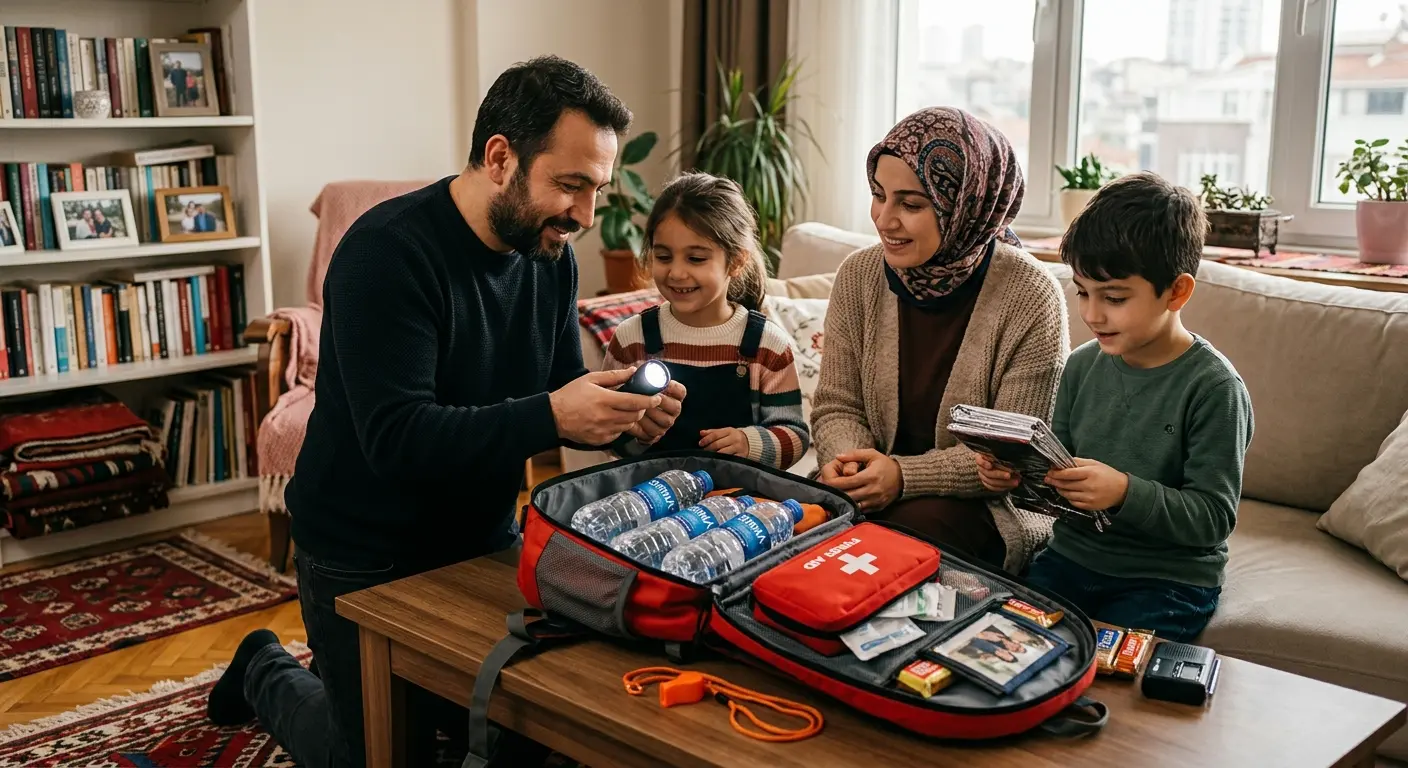 Depreme hazırlık çantası ve acil durum malzemeleri