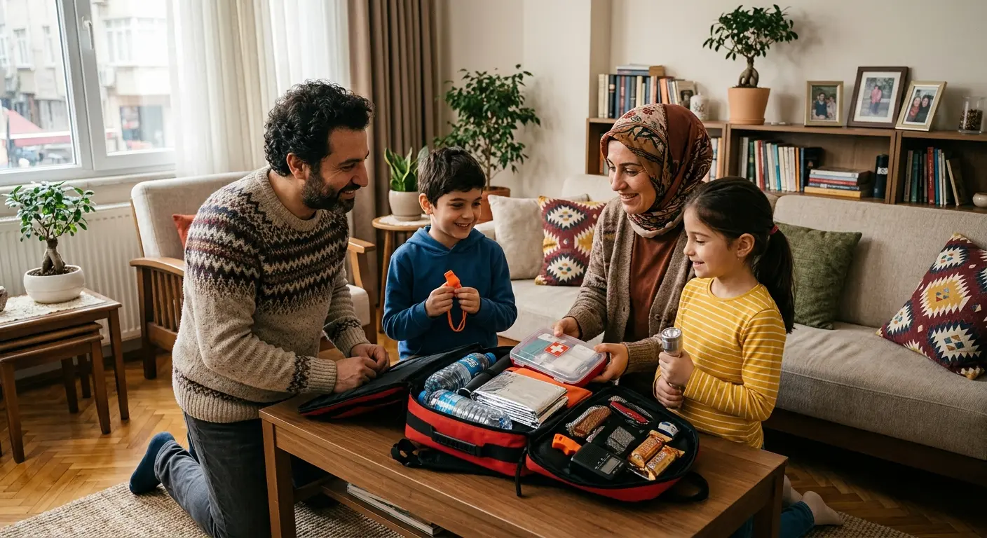 Depreme hazırlık çantası ve acil durum malzemeleri