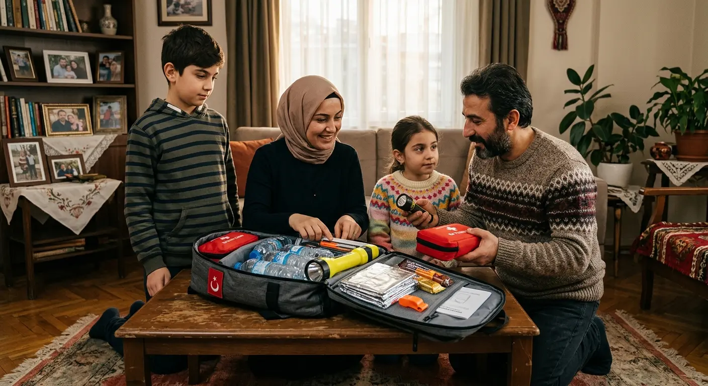 Depreme hazırlık çantası ve acil durum malzemeleri
