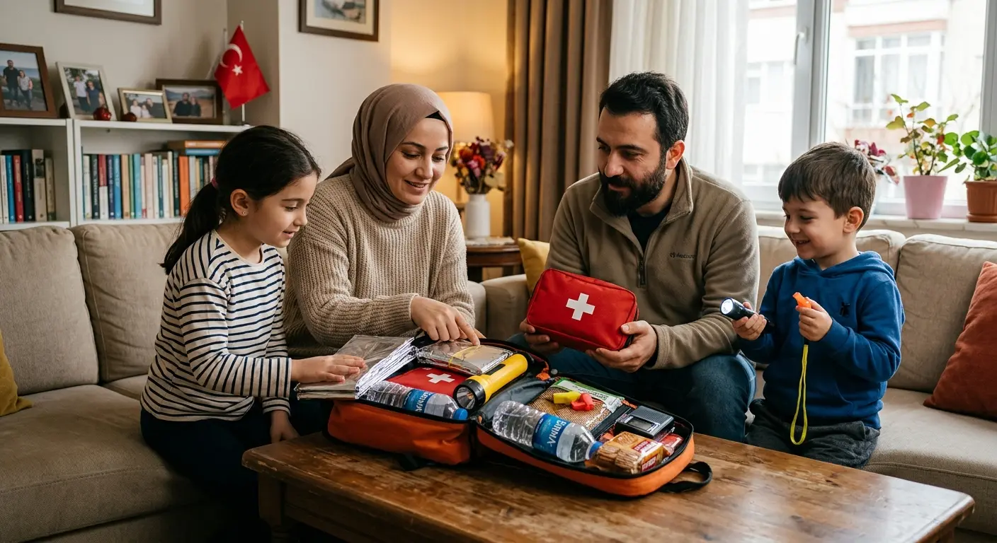 Depreme hazırlık çantası ve acil durum malzemeleri