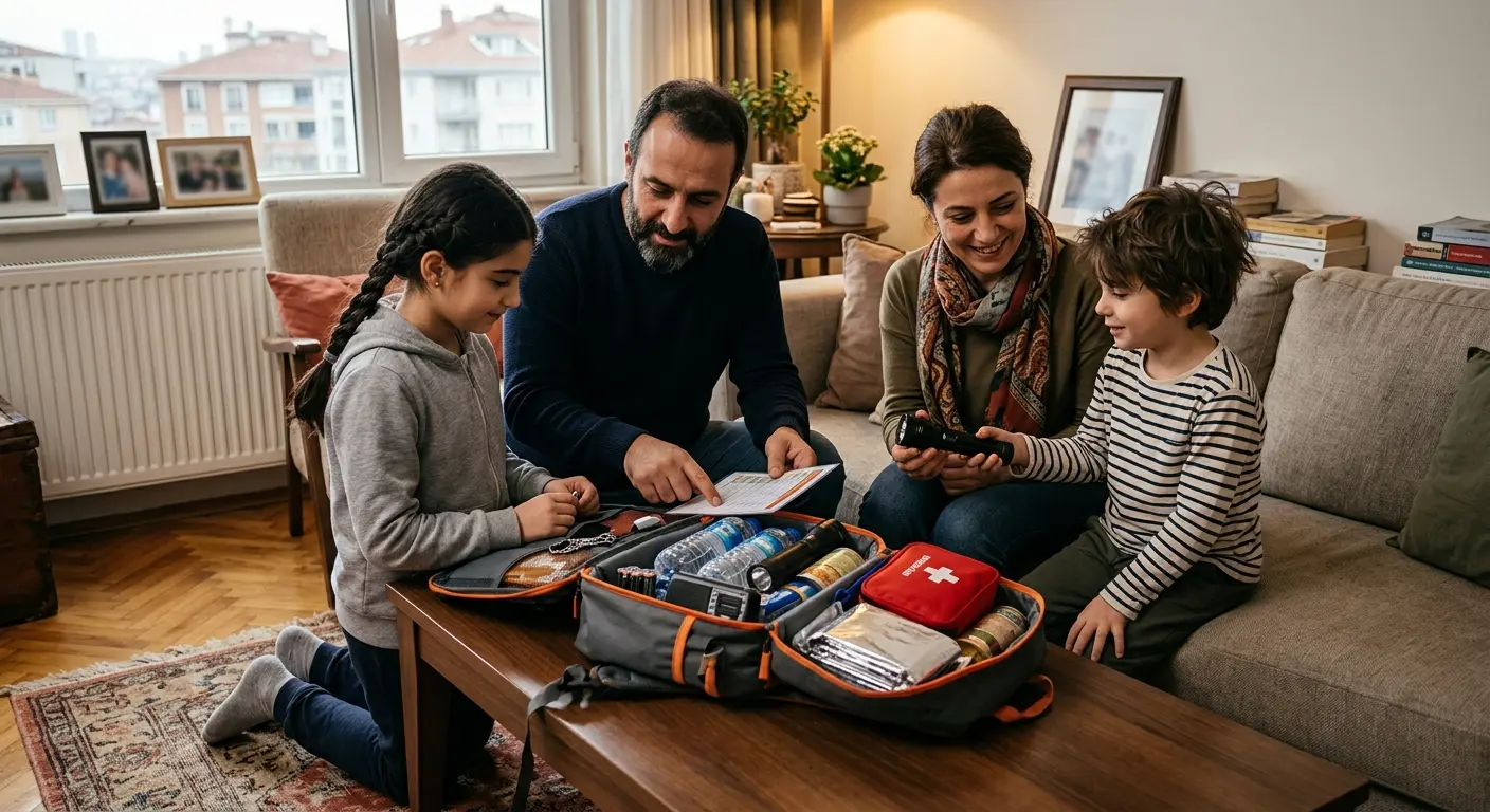 Depreme hazırlık çantası ve acil durum malzemeleri
