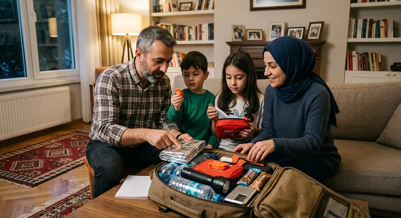 Depreme hazırlık çantası ve acil durum malzemeleri