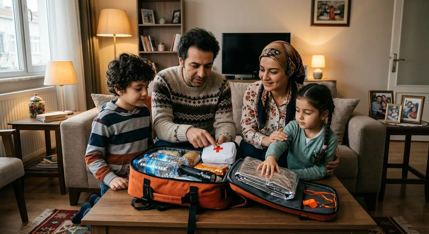 Depreme hazırlık çantası ve acil durum malzemeleri