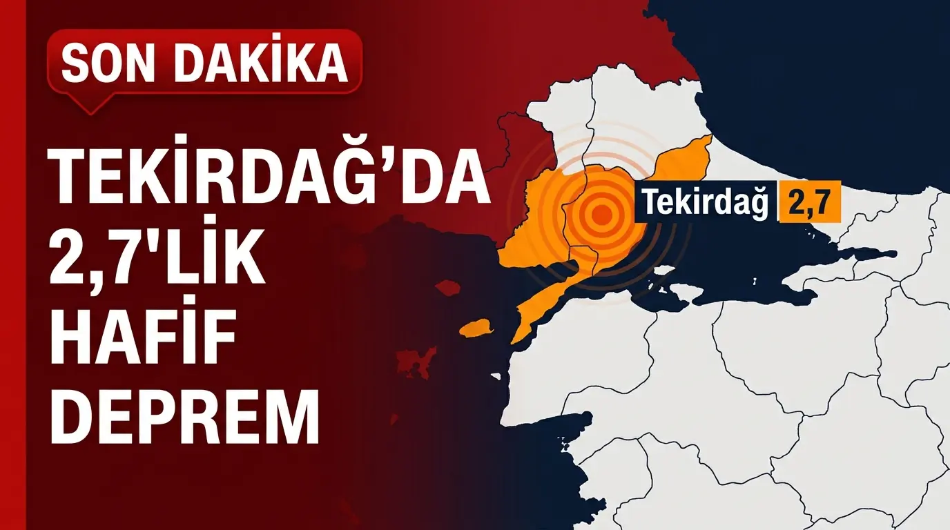 Tekirdağ Marmara Denizi'nde 2.7 Büyüklüğünde Deprem Meydana Geldi