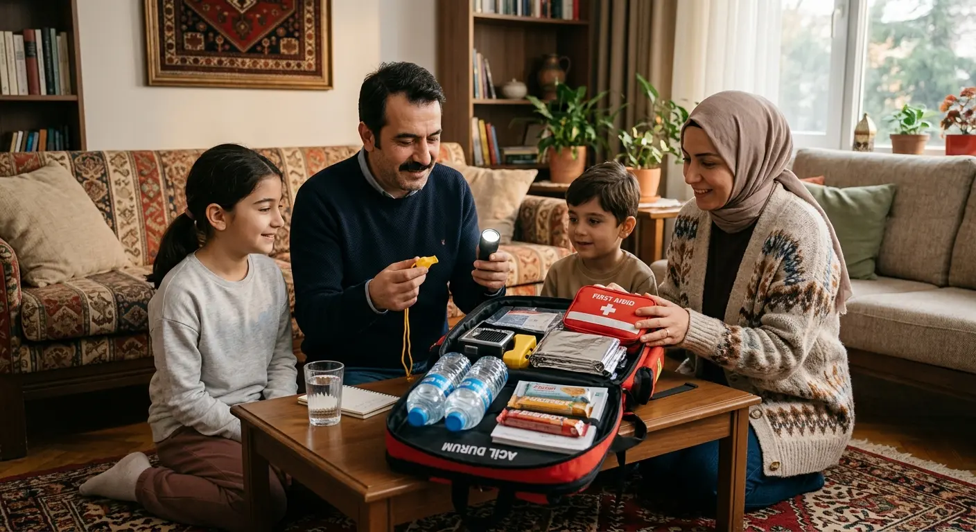 Depreme hazırlık çantası ve acil durum malzemeleri