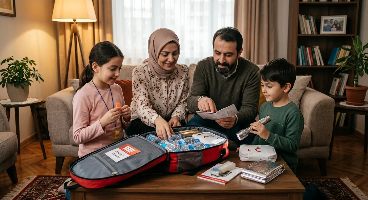 Depreme hazırlık çantası ve acil durum malzemeleri