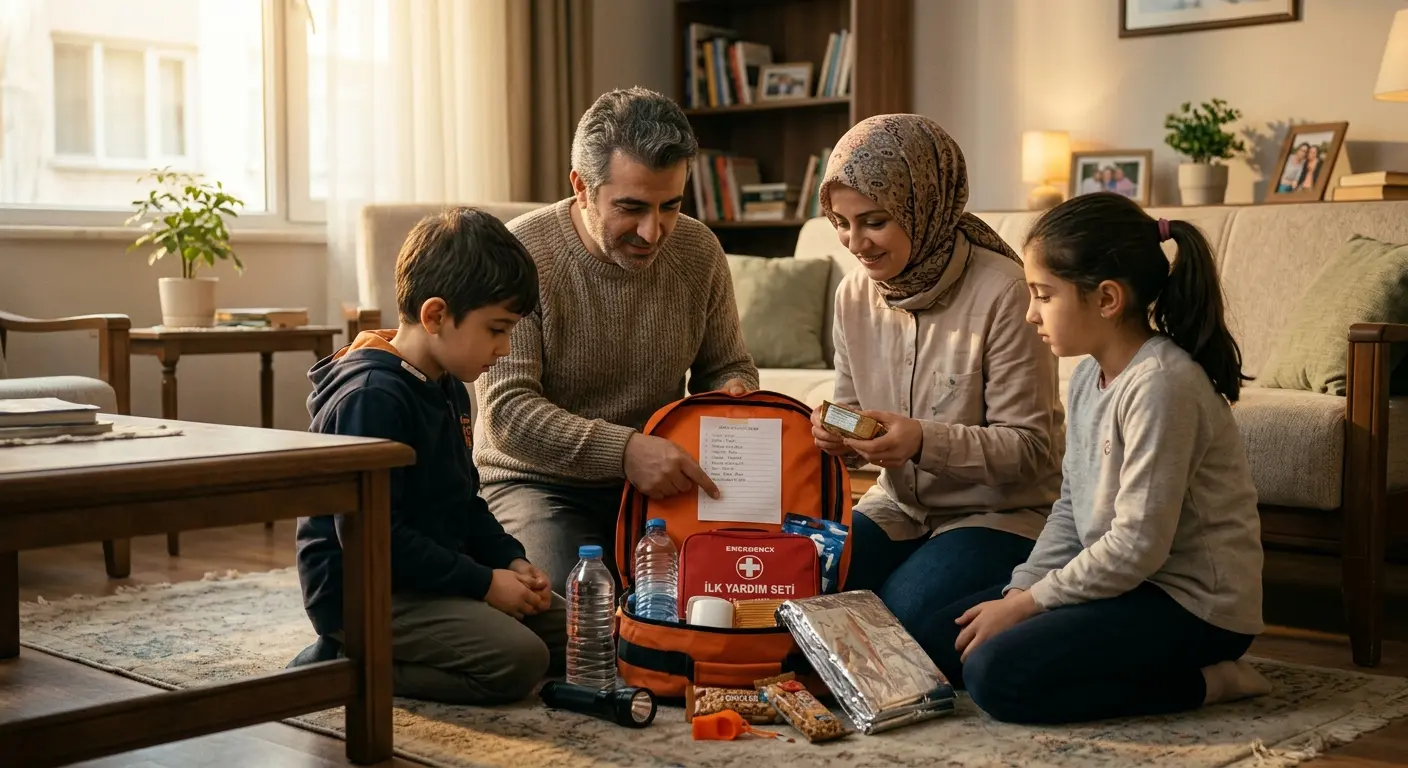 Depreme hazırlık çantası ve acil durum malzemeleri