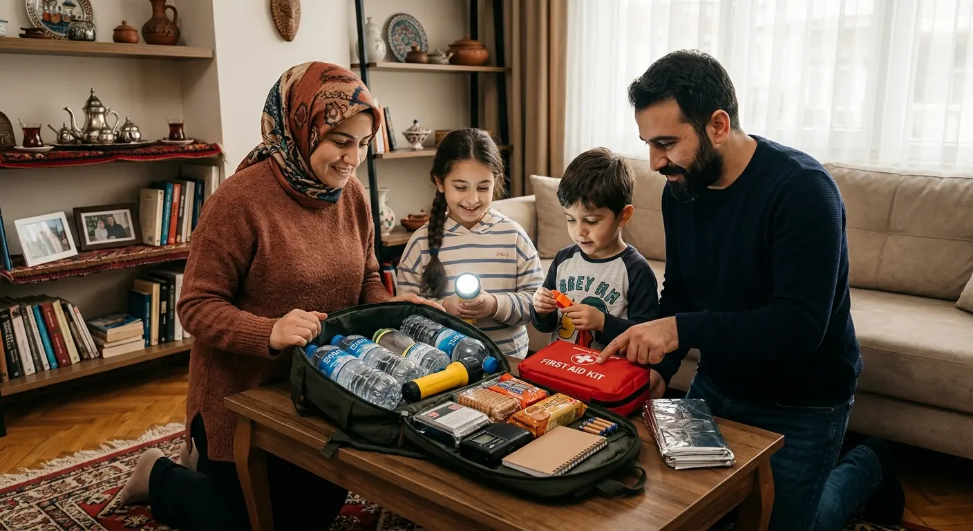Depreme hazırlık çantası ve acil durum malzemeleri