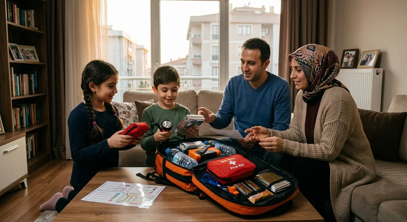 Depreme hazırlık çantası ve acil durum malzemeleri