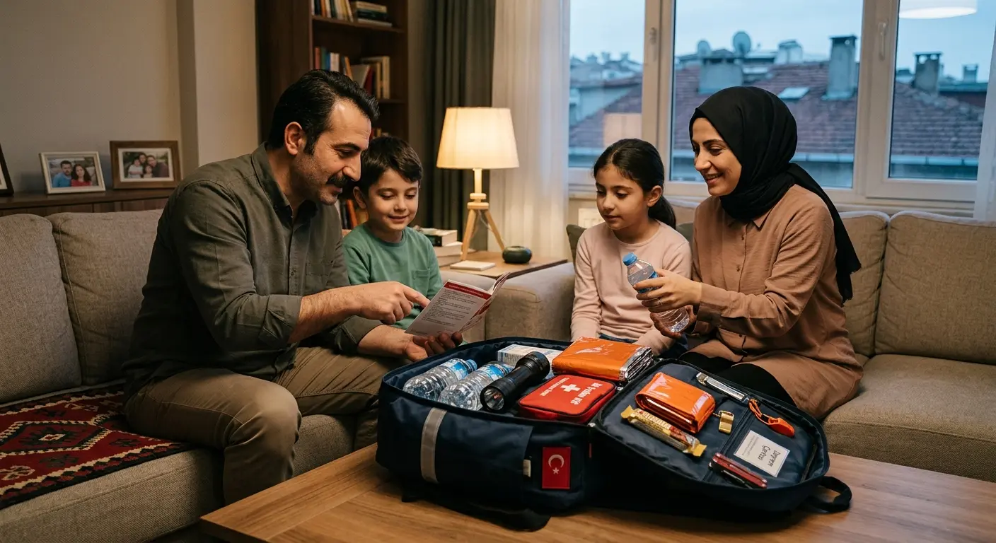 Depreme hazırlık çantası ve acil durum malzemeleri