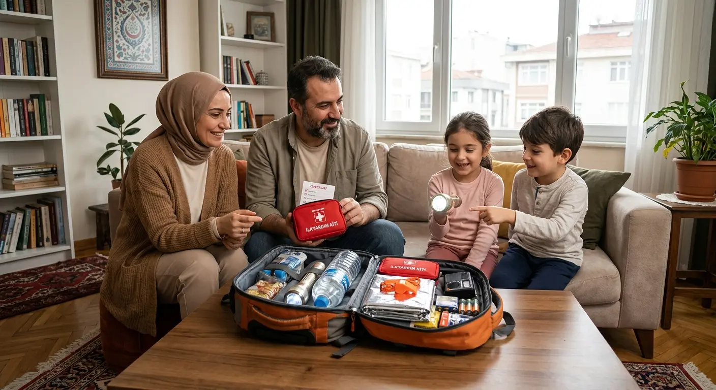 Depreme hazırlık çantası ve acil durum malzemeleri