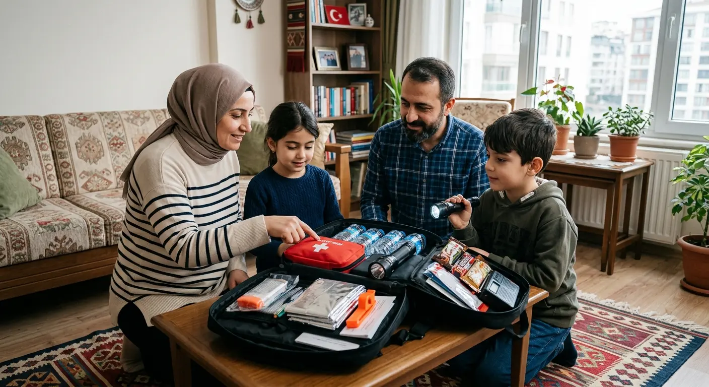 Depreme hazırlık çantası ve acil durum malzemeleri