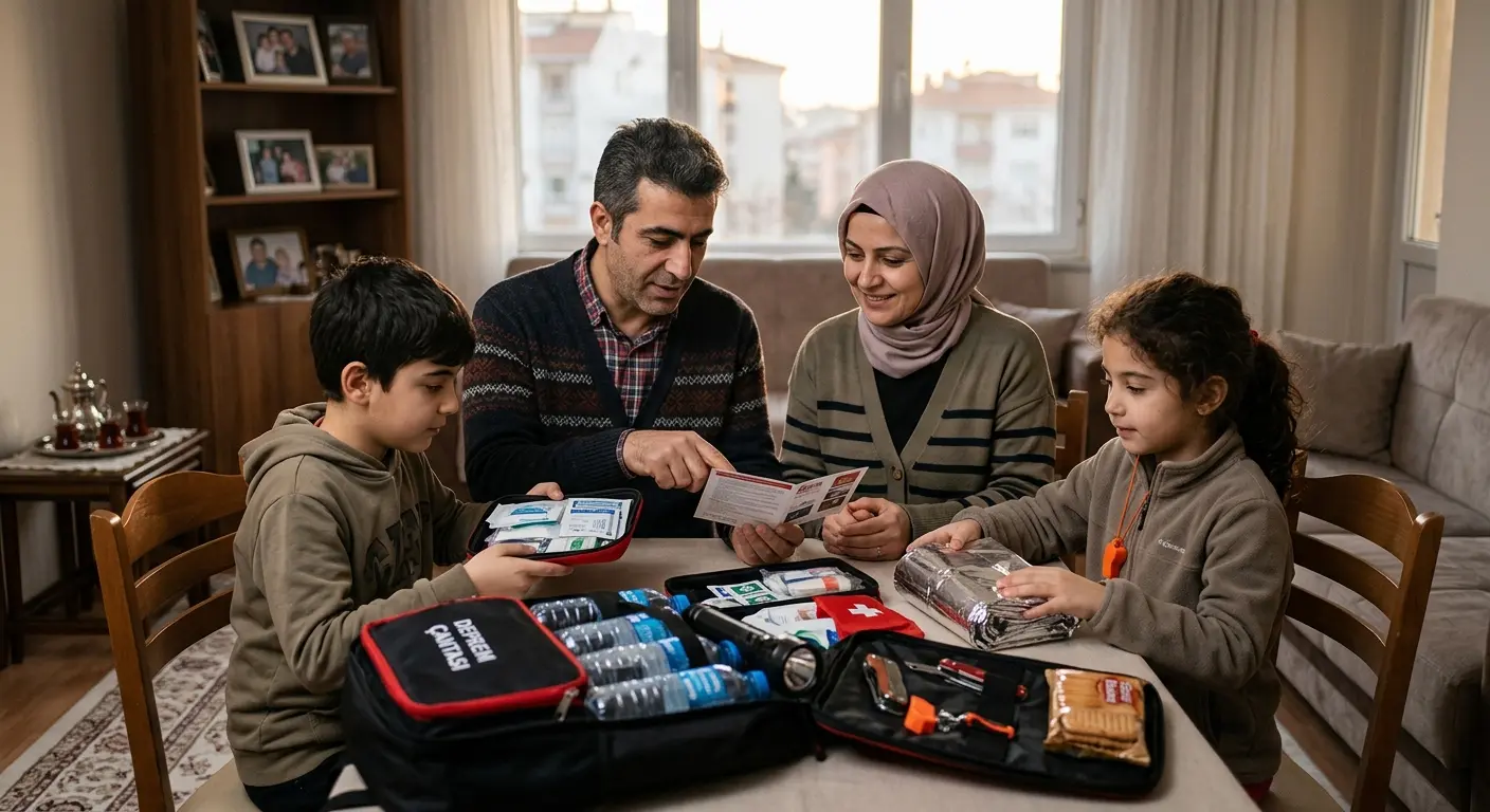 Depreme hazırlık çantası ve acil durum malzemeleri