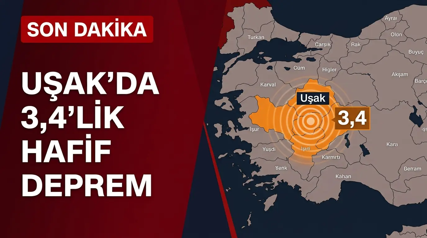 Uşak ve Simav'da Korkutan Sarsıntı: 3.4 Büyüklüğünde Deprem