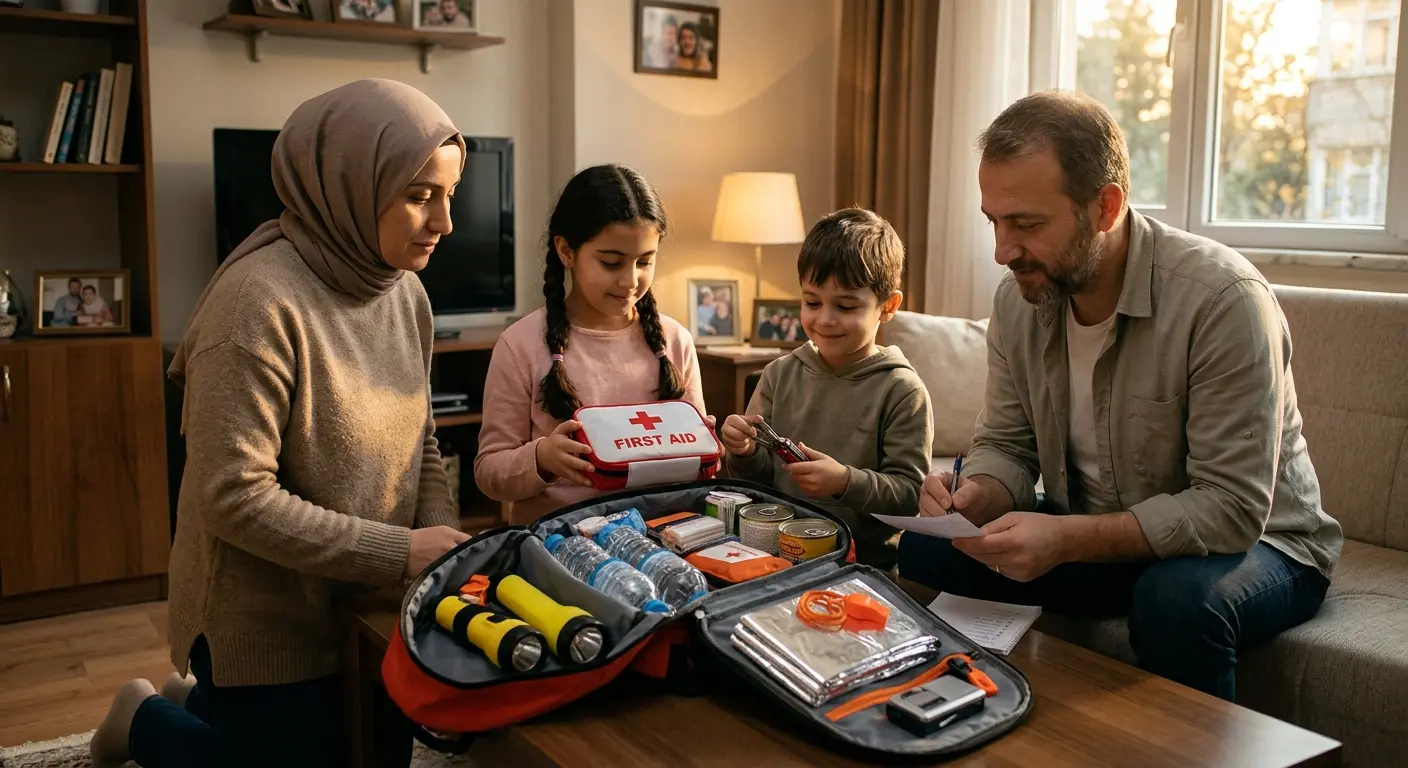 Depreme hazırlık çantası ve acil durum malzemeleri