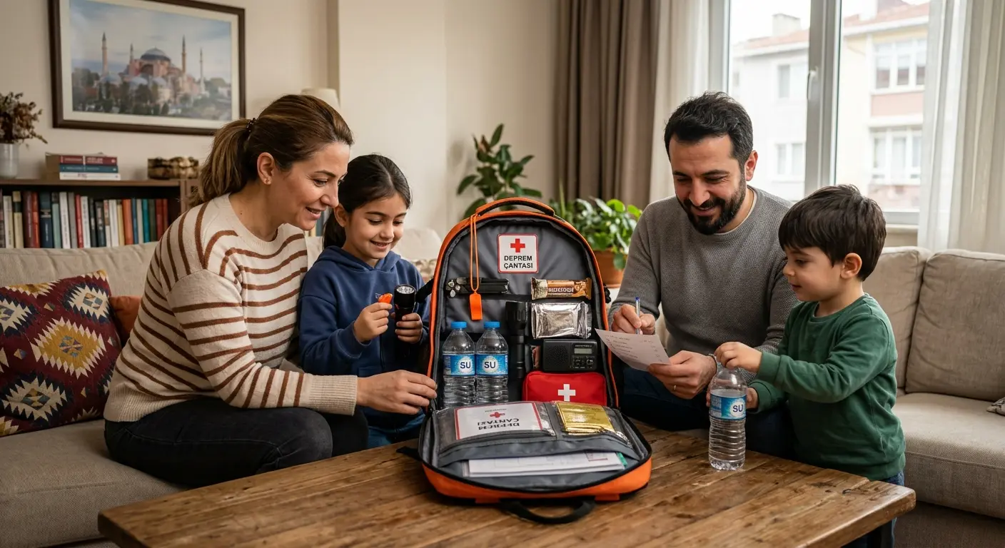 Depreme hazırlık çantası ve acil durum malzemeleri