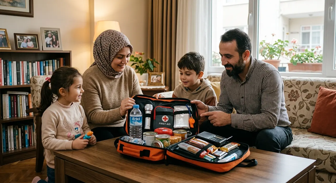 Depreme hazırlık çantası ve acil durum malzemeleri