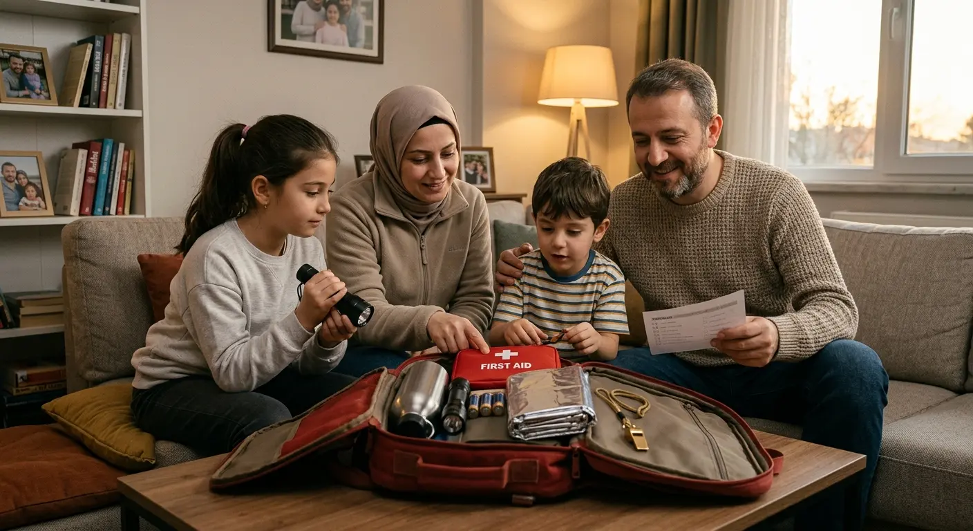 Depreme hazırlık çantası ve acil durum malzemeleri
