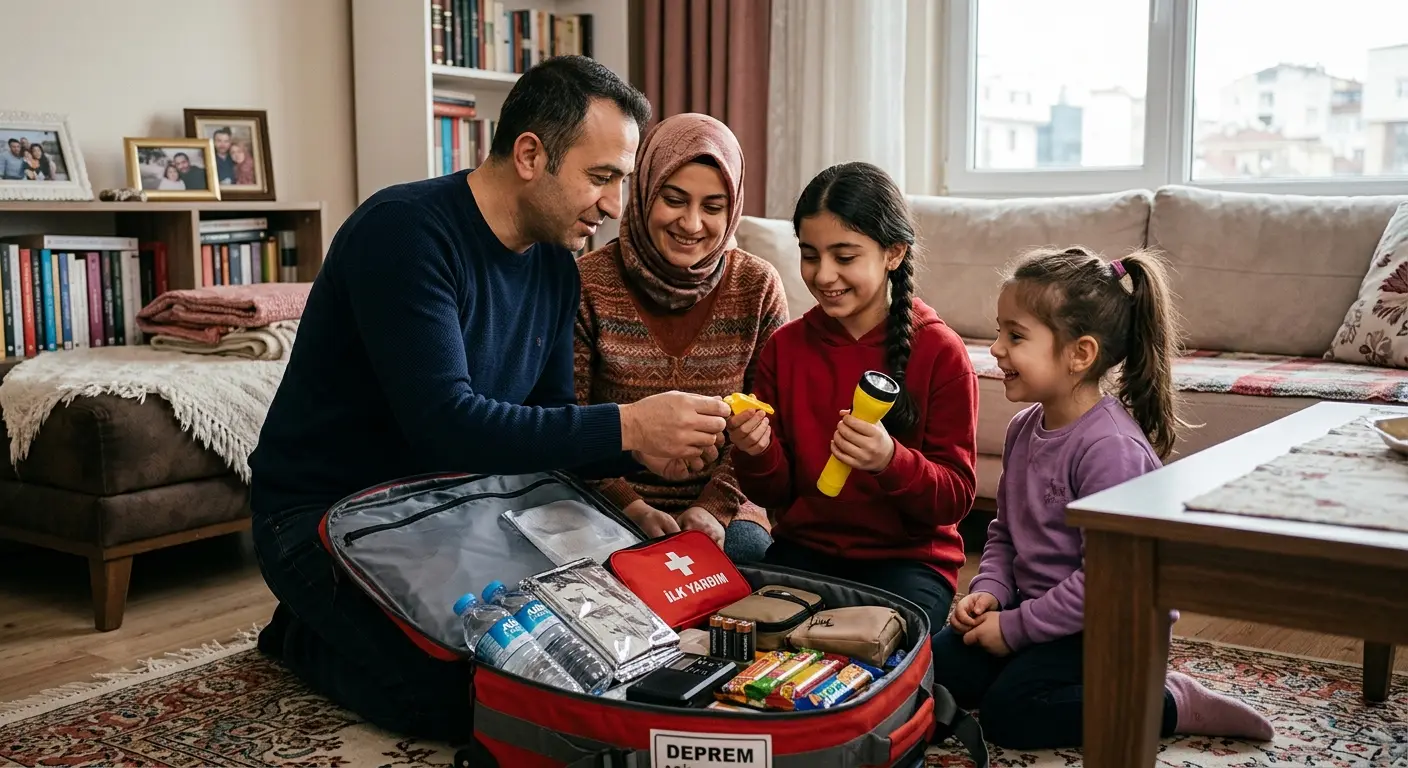 Depreme hazırlık çantası ve acil durum malzemeleri