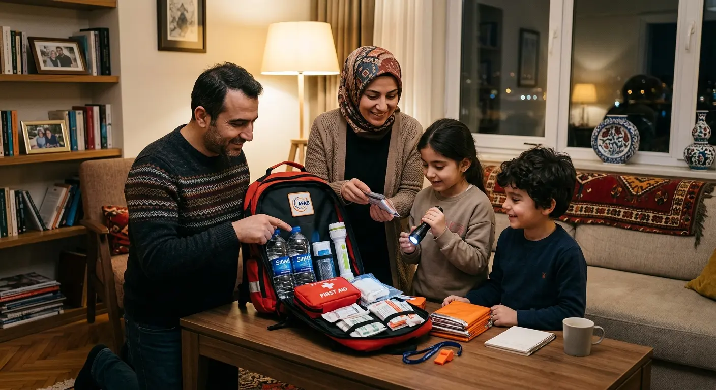 Depreme hazırlık çantası ve acil durum malzemeleri