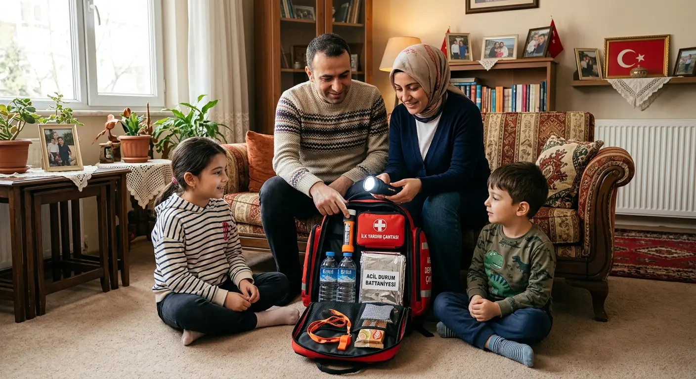 Depreme hazırlık çantası ve acil durum malzemeleri