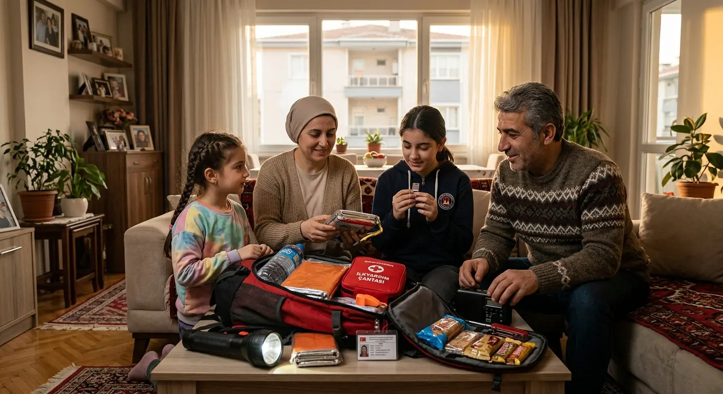 Depreme hazırlık çantası ve acil durum malzemeleri