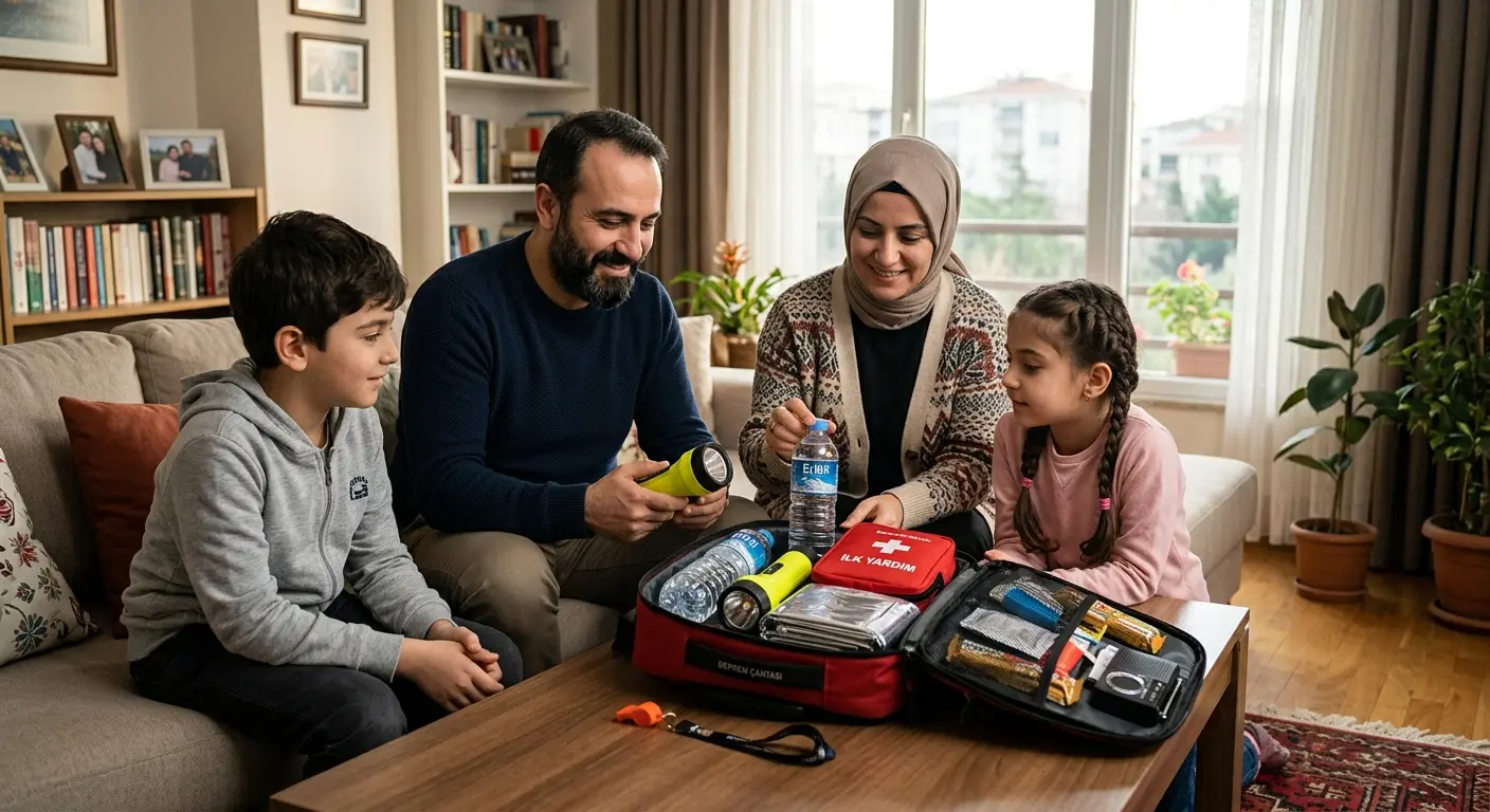 Depreme hazırlık çantası ve acil durum malzemeleri