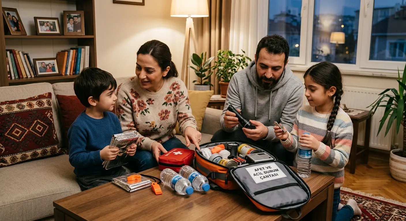 Depreme hazırlık çantası ve acil durum malzemeleri