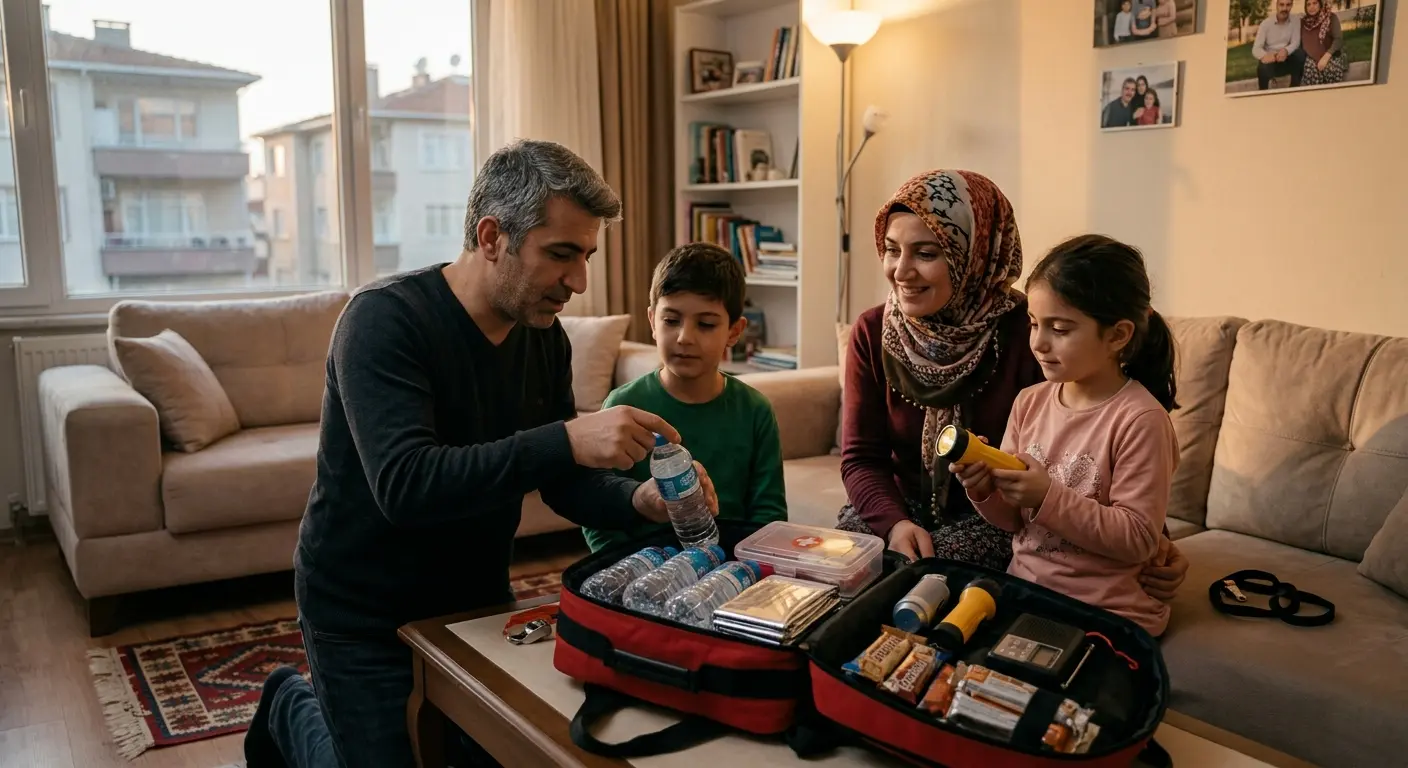 Depreme hazırlık çantası ve acil durum malzemeleri