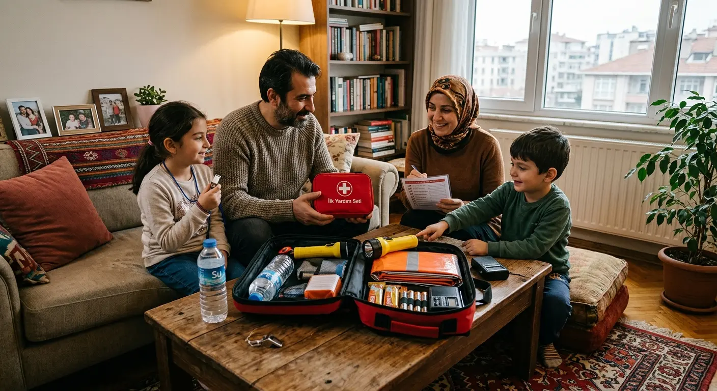 Depreme hazırlık çantası ve acil durum malzemeleri