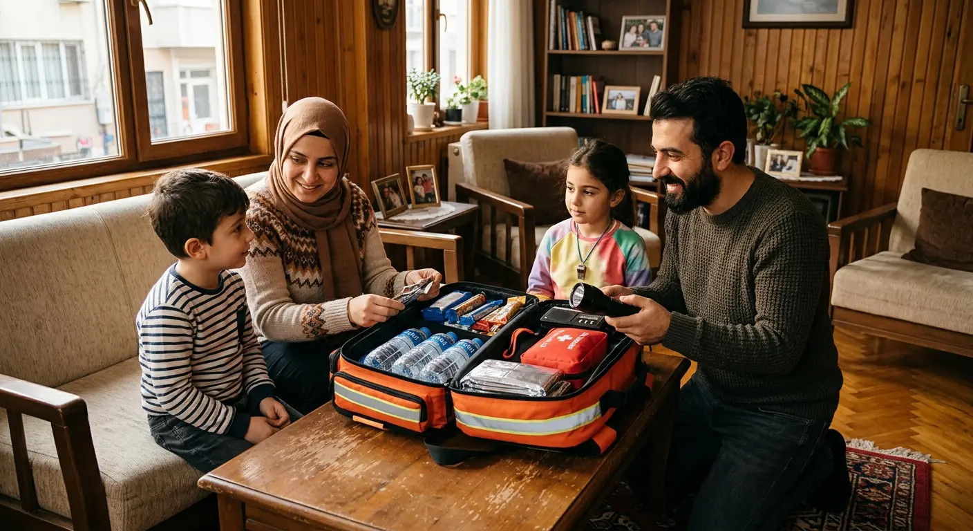 Depreme hazırlık çantası ve acil durum malzemeleri