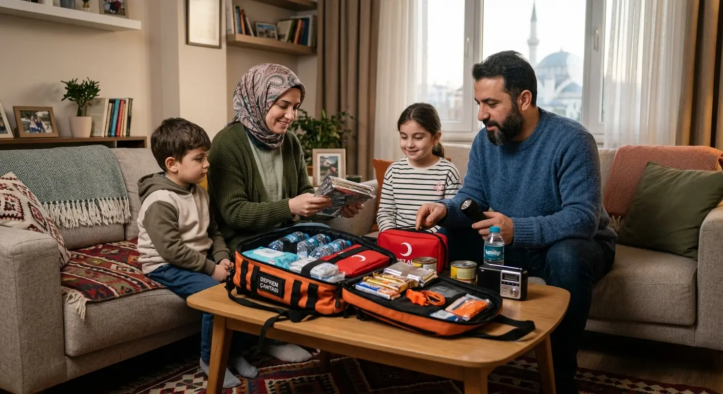 Depreme hazırlık çantası ve acil durum malzemeleri