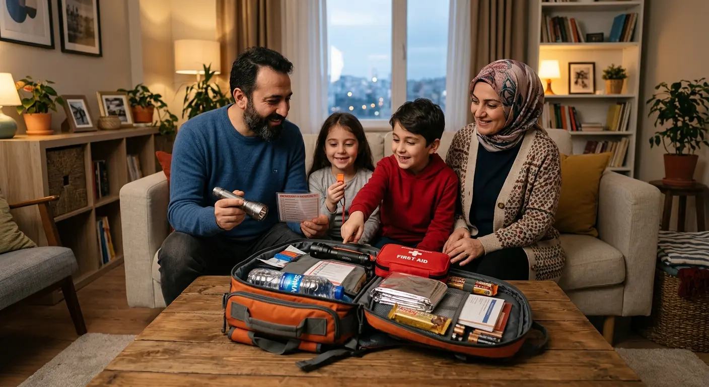 Depreme hazırlık çantası ve acil durum malzemeleri