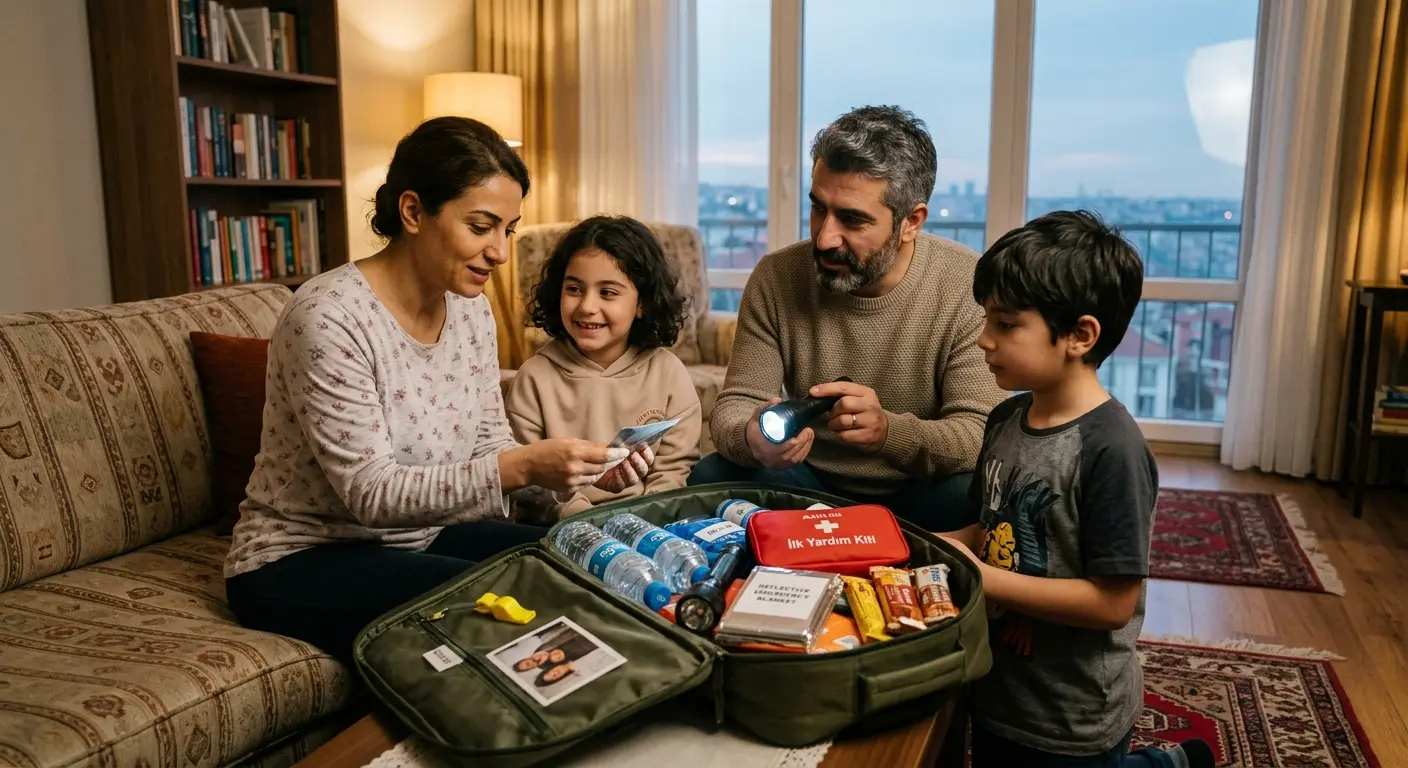 Depreme hazırlık çantası ve acil durum malzemeleri