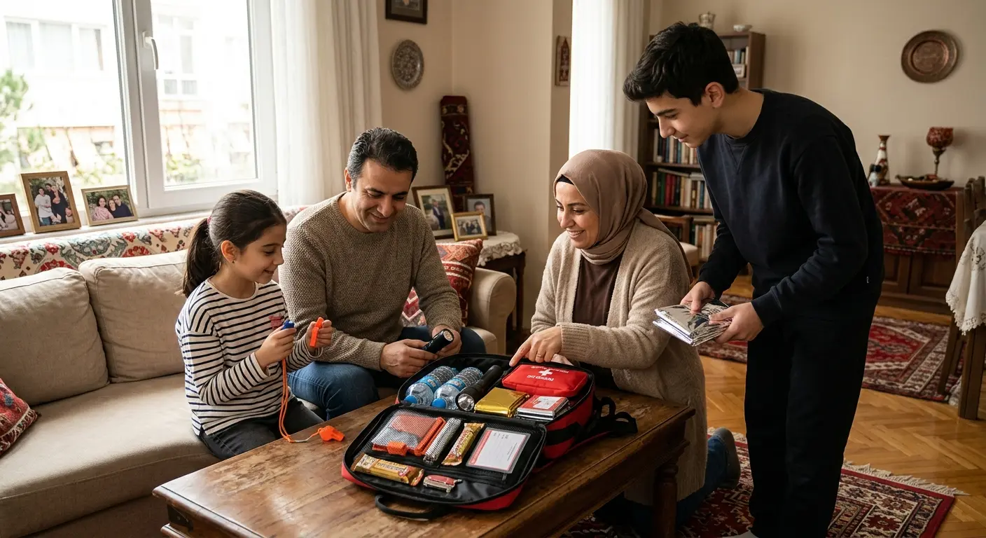 Depreme hazırlık çantası ve acil durum malzemeleri