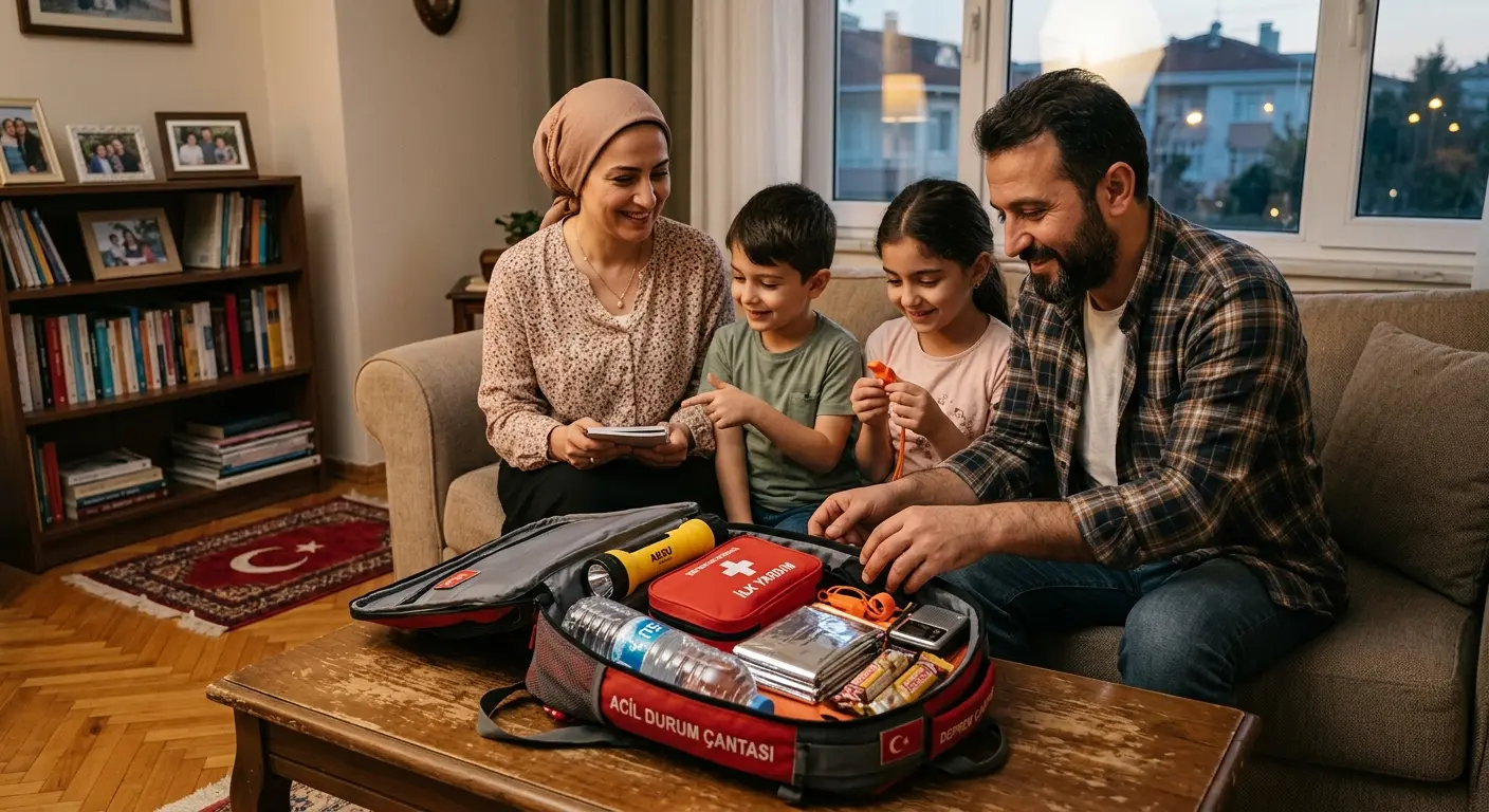 Depreme hazırlık çantası ve acil durum malzemeleri