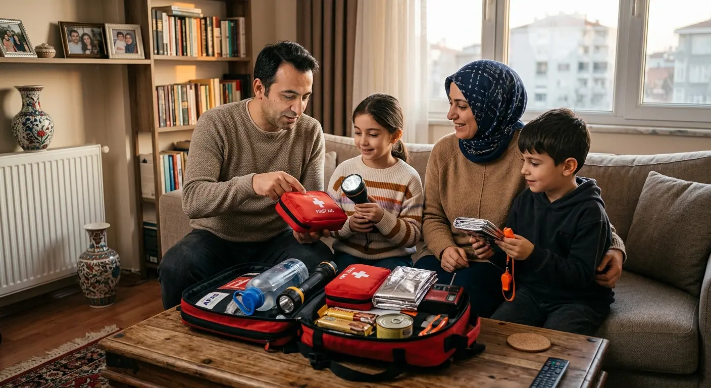 Depreme hazırlık çantası ve acil durum malzemeleri