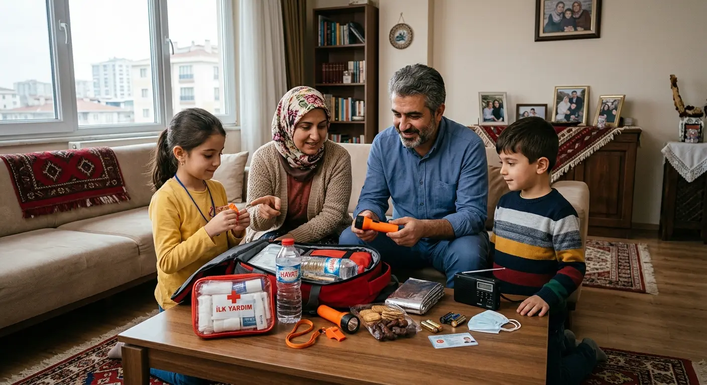 Depreme hazırlık çantası ve acil durum malzemeleri