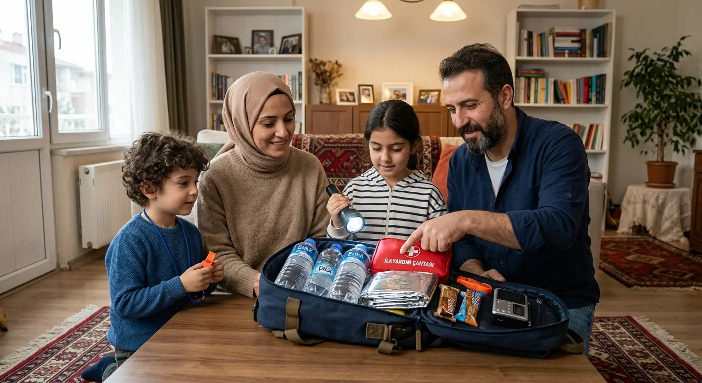 Depreme hazırlık çantası ve acil durum malzemeleri