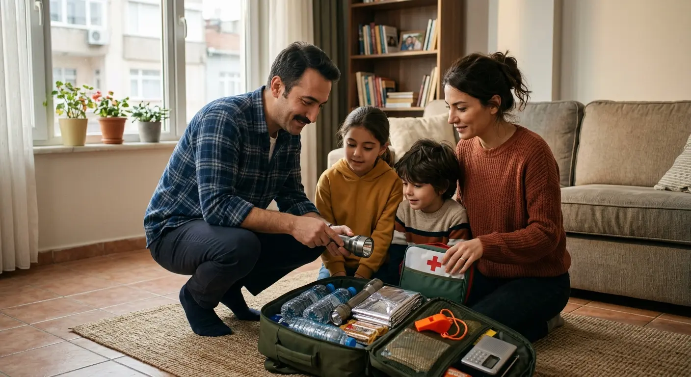 Depreme hazırlık çantası ve acil durum malzemeleri