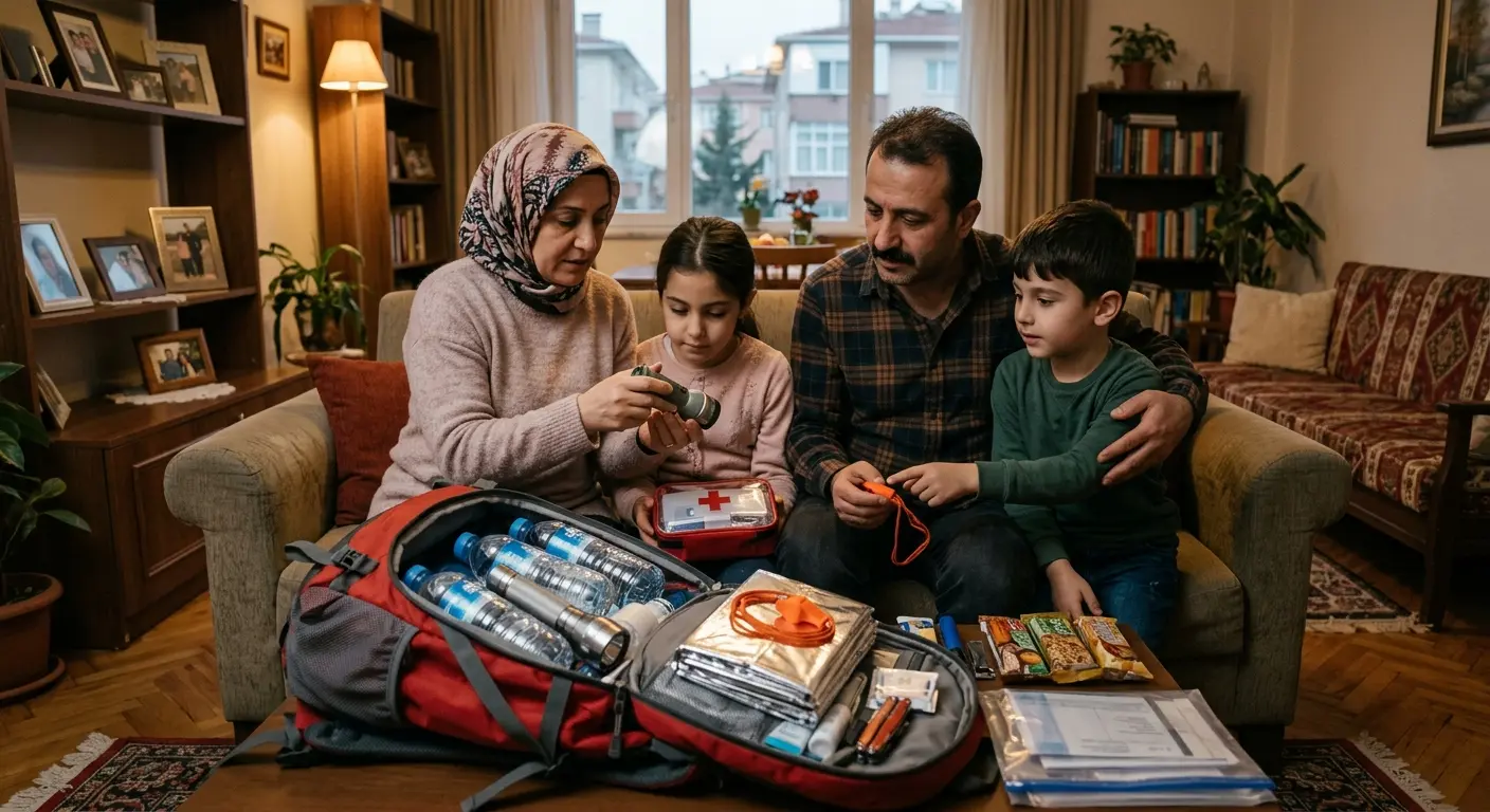 Depreme hazırlık çantası ve acil durum malzemeleri