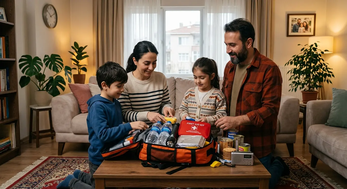 Depreme hazırlık çantası ve acil durum malzemeleri
