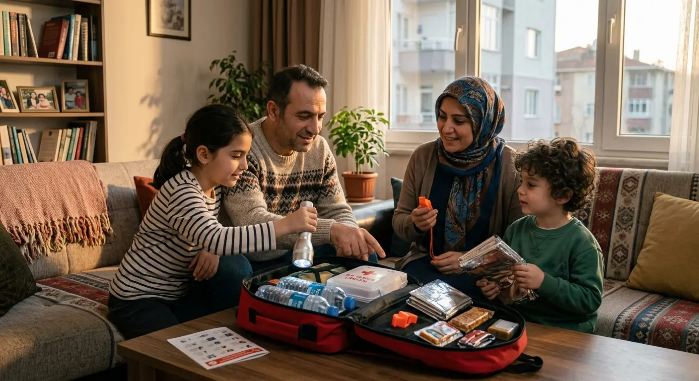 Depreme hazırlık çantası ve acil durum malzemeleri