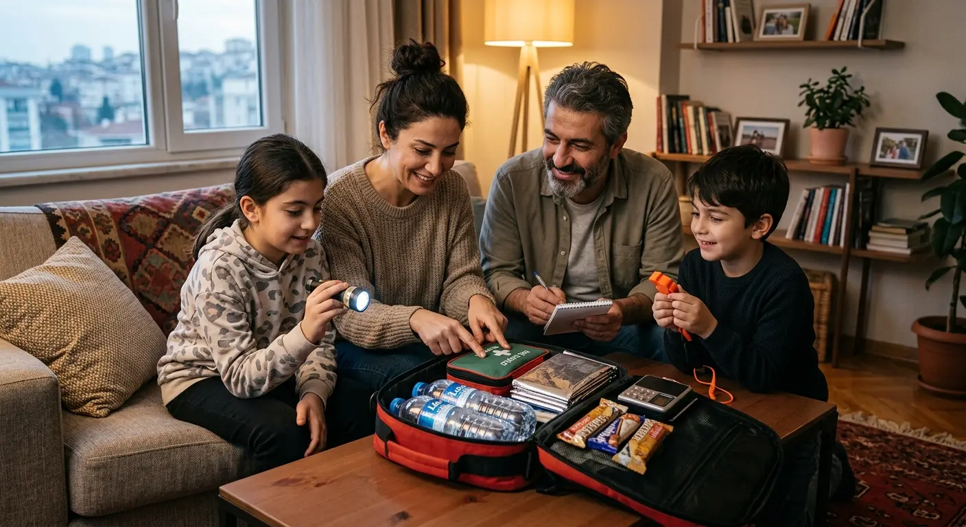 Depreme hazırlık çantası ve acil durum malzemeleri