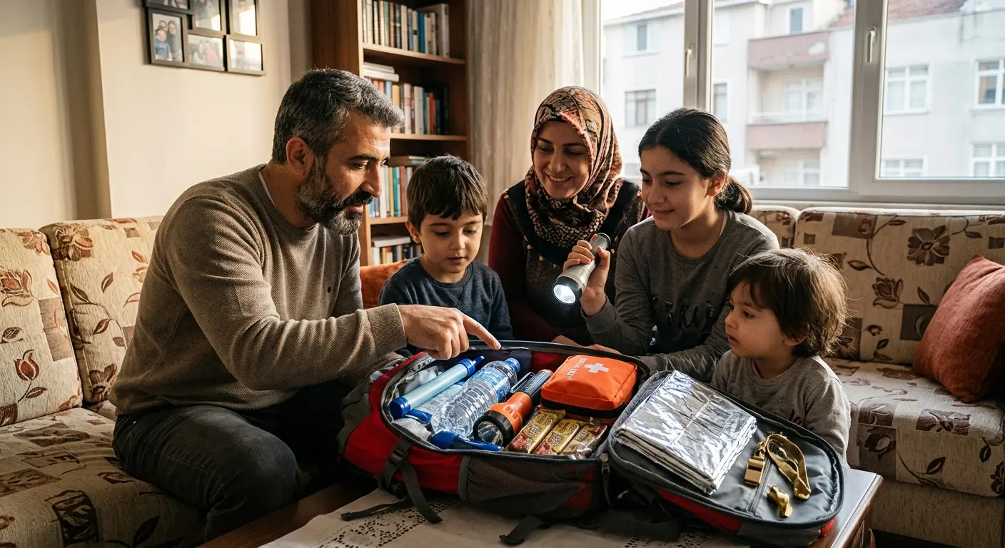 Depreme hazırlık çantası ve acil durum malzemeleri