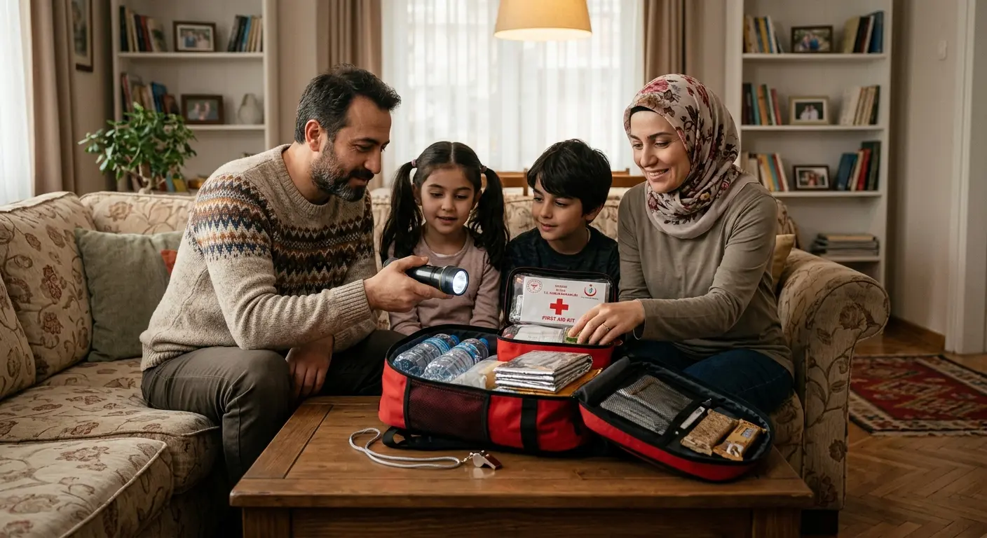 Depreme hazırlık çantası ve acil durum malzemeleri