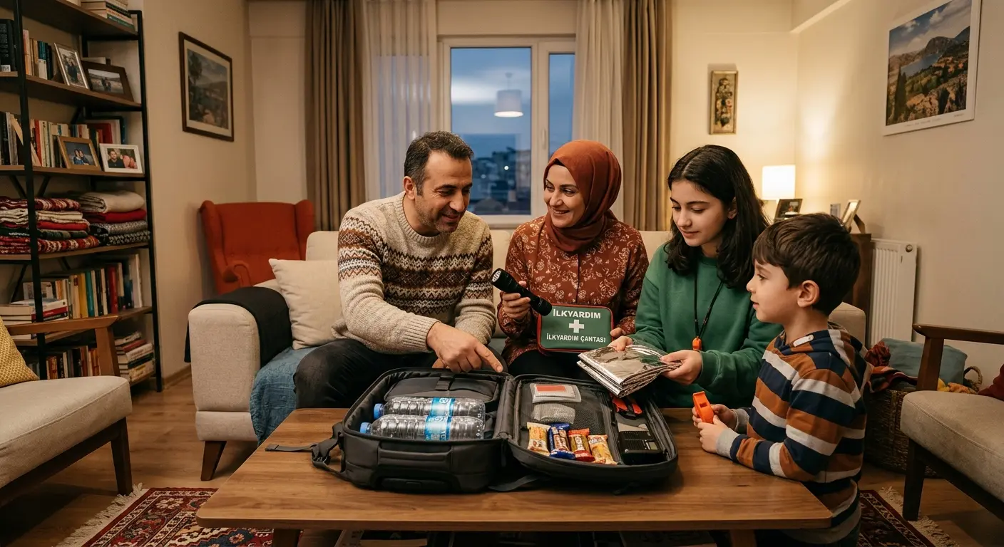 Depreme hazırlık çantası ve acil durum malzemeleri