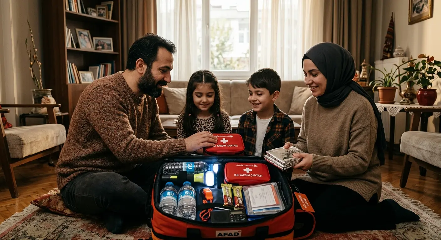 Depreme hazırlık çantası ve acil durum malzemeleri