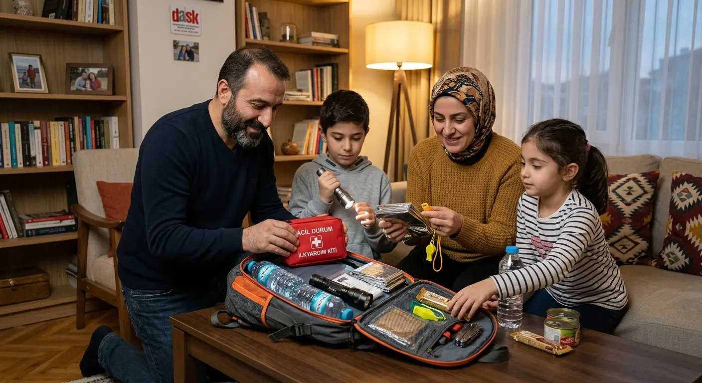 Depreme hazırlık çantası ve acil durum malzemeleri