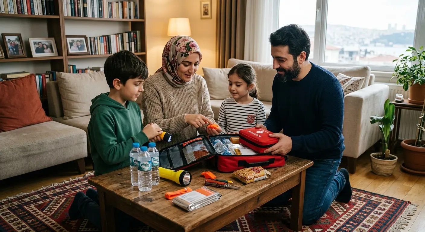 Depreme hazırlık çantası ve acil durum malzemeleri